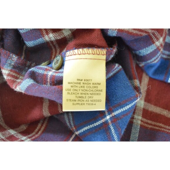 NWT Foundry Mens Red Blue Plaid Button Down Size LT Large Tall Cotton Western - Picture 5 of 7